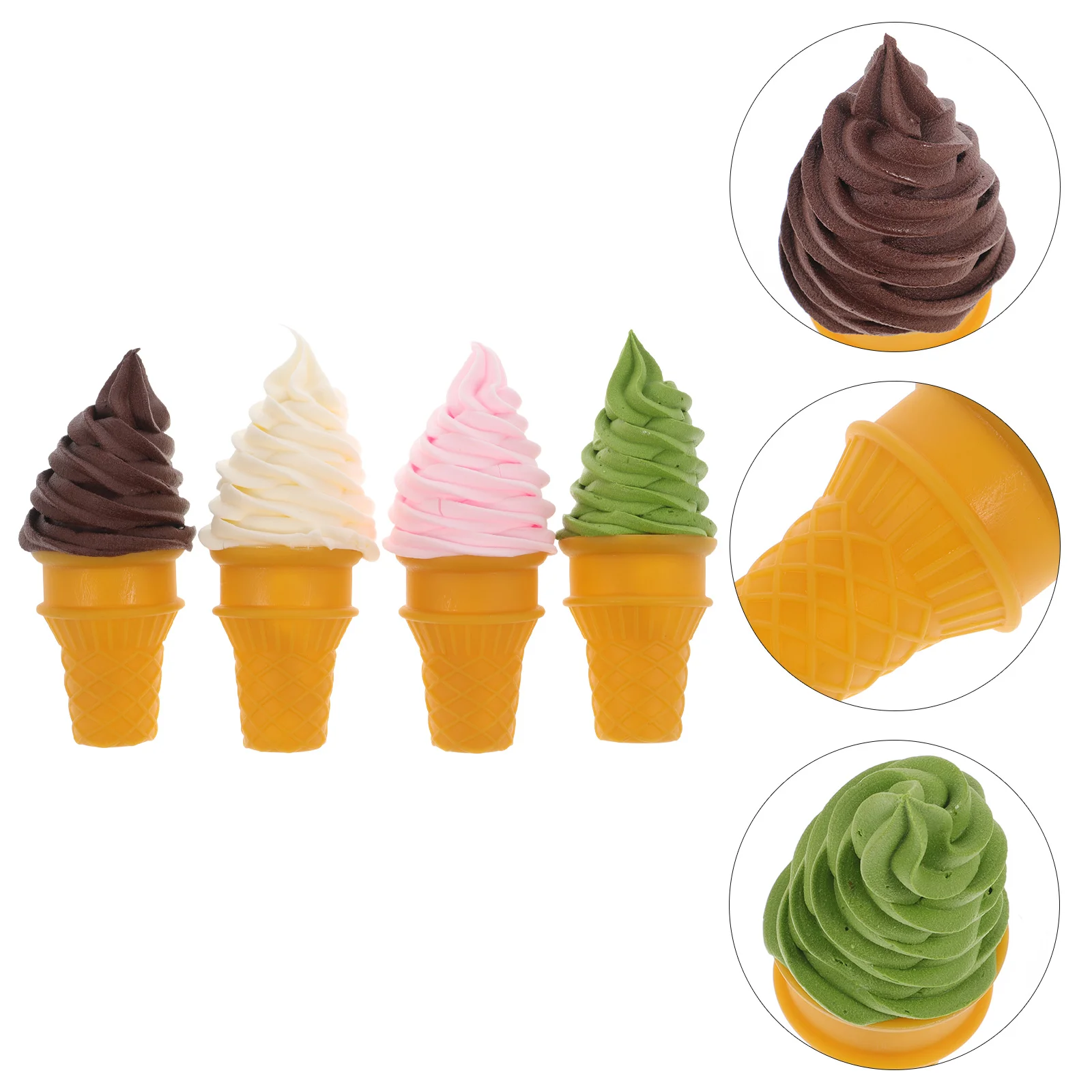 

4Pcs Simulated Ice Cream Models Decorative Children Toys Photoing Ice Cream Decors