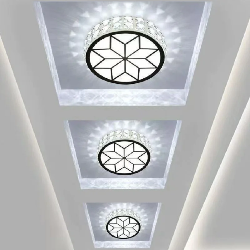 

Хрустальная современная светодиодная потолочная лампа для коридора, домашнее освещение, светодиодная Поверхностная лампа для спальни, гос...