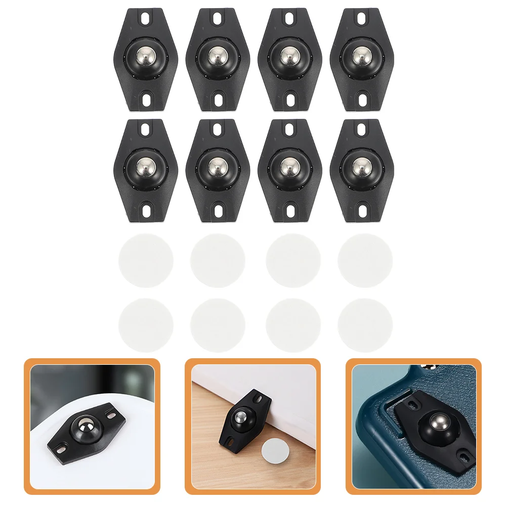 

8 Pcs Small Rubber Wheel Mini Wheels Stainless Steel Paste Universal Trash Can Adhesive Caster Wheels For Small Appliances