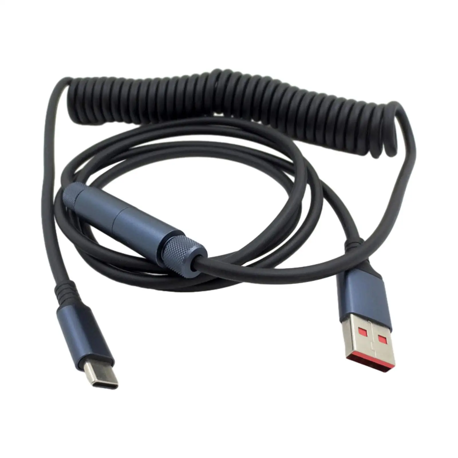 

Спиральный USB C кабель 1,4 м, пружинный спиральный кабель USB Type C к A со съемным разъемом для механической клавиатуры