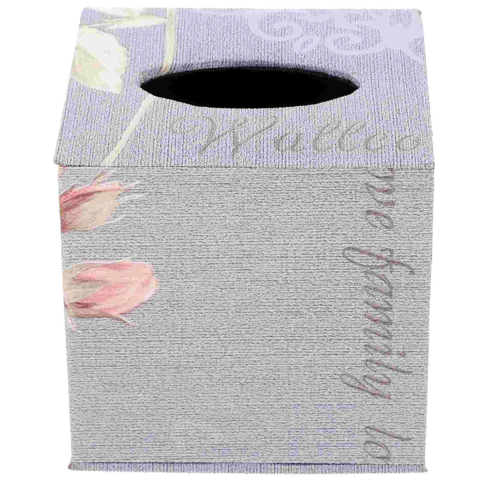 

Square Tissue Box Cover Holder Car Pu Remote Controller Napkin Faux Paper Towel Dispensers