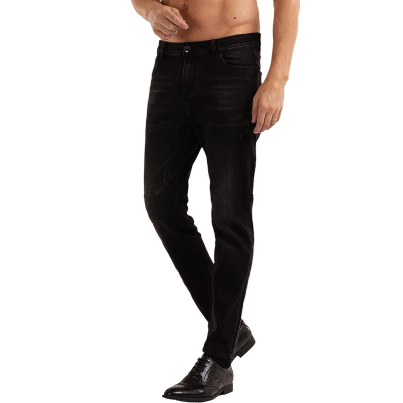 

GINGTTO Baggy Jeans for Men Trousers Slim Fit Streetwear Clothing Denim Pants Male Stretchy Waist Plus Size New Arrivals HF115