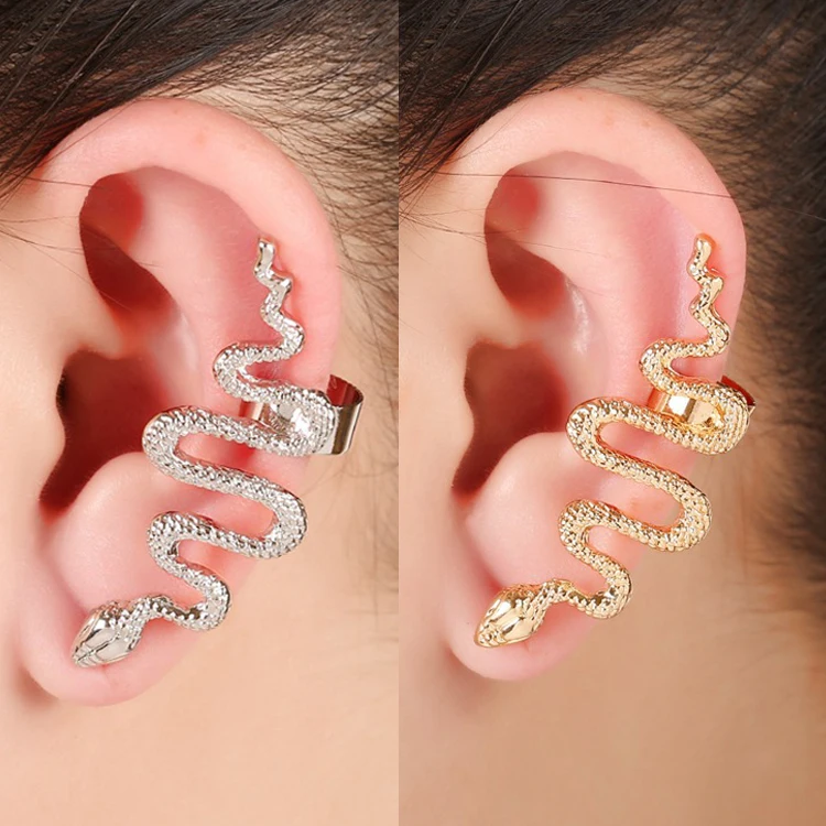 

Fashion Exaggerated Snake-shaped Ear Clip for Womem Punk Popular Ear Hanging Personality Unilateral Ear Clip Spot Wholesale
