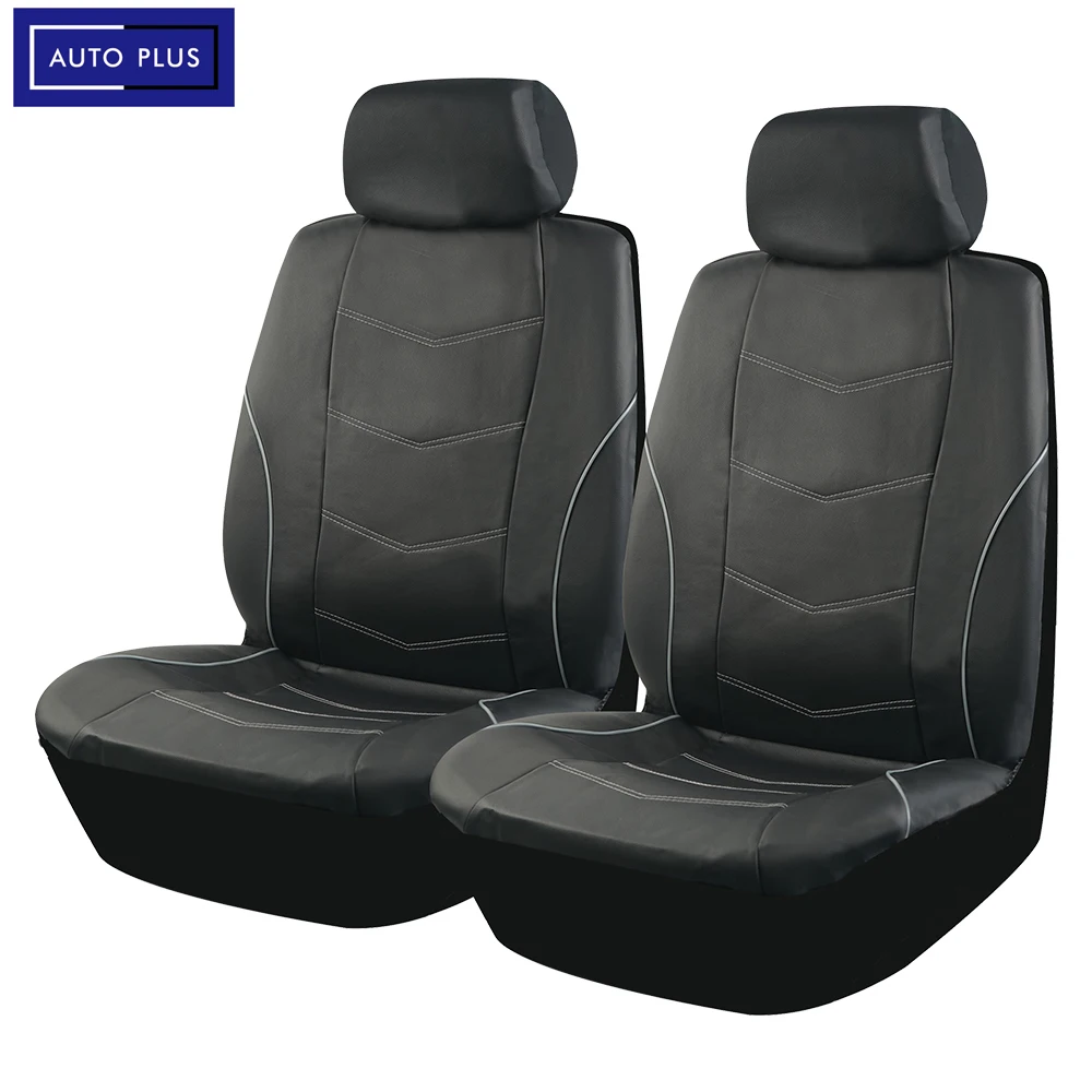 

AUTO PLUS Universal Car Seat Covers Leather Full Seat Sporty Seat Covers for Car Accessories Interior Fit Most Car SUV Truck