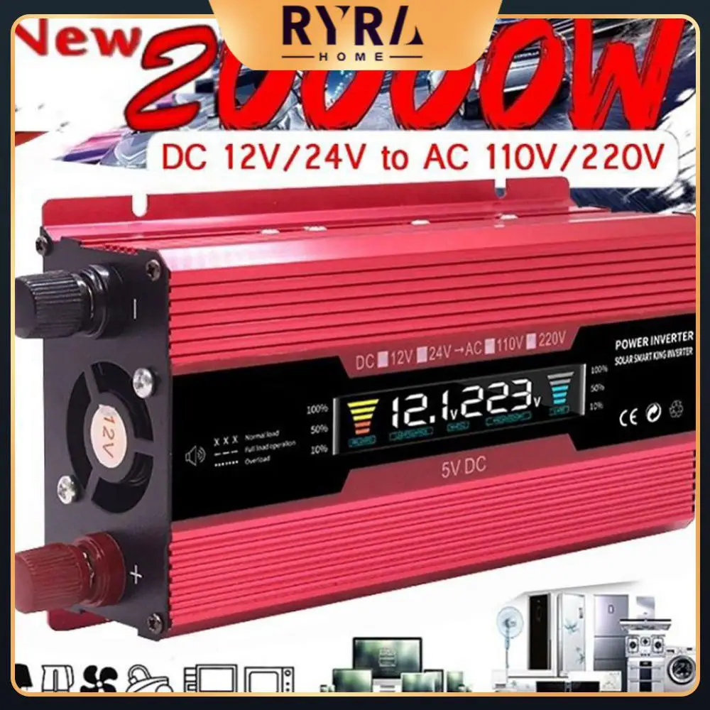 

Power Inverter Multifunctional Dc12v To Ac 220v Car Inverter Solar Inverter Portable Universal For Home Outdoor Travel 20000w
