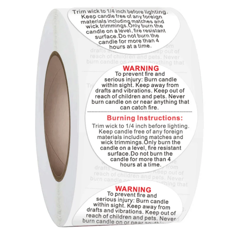 

500Pcs/Roll 1Inch 2.5cm Happiness Stickers Black And White Warning Labels Round Warning Stickers Self-adhesive Craft Stationery