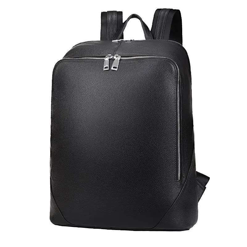 2022 New Brand 100% Genuine Leather Men Backpacks Real Natural Leather Student Backpack Boy Luxury Weave Computer Laptop Bag