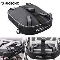 nicecnc motorcycle rear frame bag luggage bag pu zipper for bmw r1200gs 1250gs lc adventure 2014 2020 waterproof rear tail tool