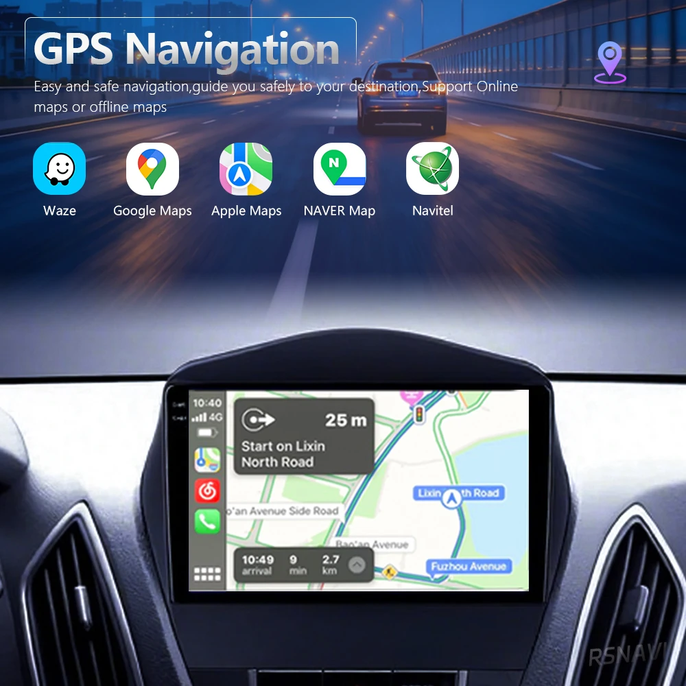 Фото Автомагнитола Android 16 Qualcomm Carplay Auto для Hyundai Tucson 2 LM IX35 2009-2015, мультимедийный плеер, стереосистема №4