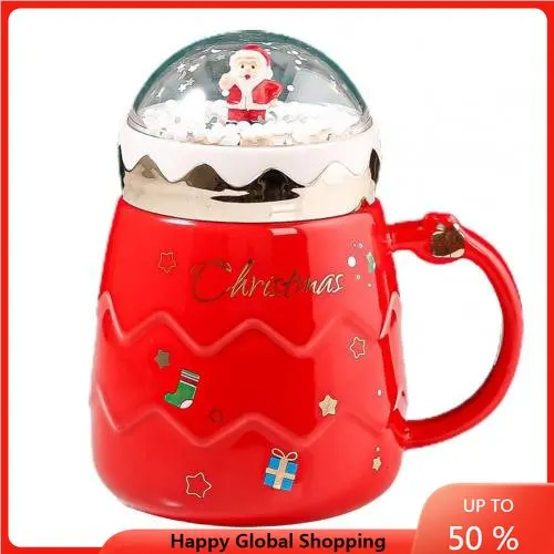 

500ml Excellent Coffee Mug Ceramic Water Cups Colorfast Delicate Attractive Milk Cup Christmas Cup