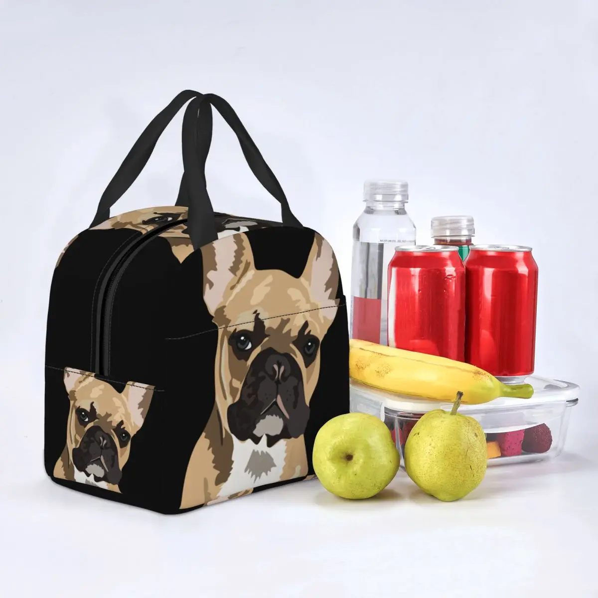 Lunch Bags for Women Kids Pop Art Fawn French Bulldog Insulated Cooler Bags Portable Picnic School Dog Oxford Lunch Box Food Bag