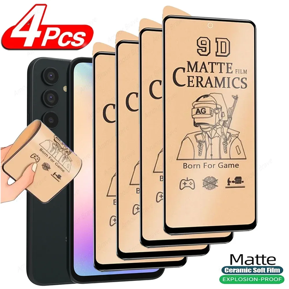 

4pcs Matte Screen Protector For Samsung Galaxy A54 5G A52 A51 A71 A70 A50 A53 A13 A12 A34 A73 A72 A24 A33 A32 A14 Ceramic Film