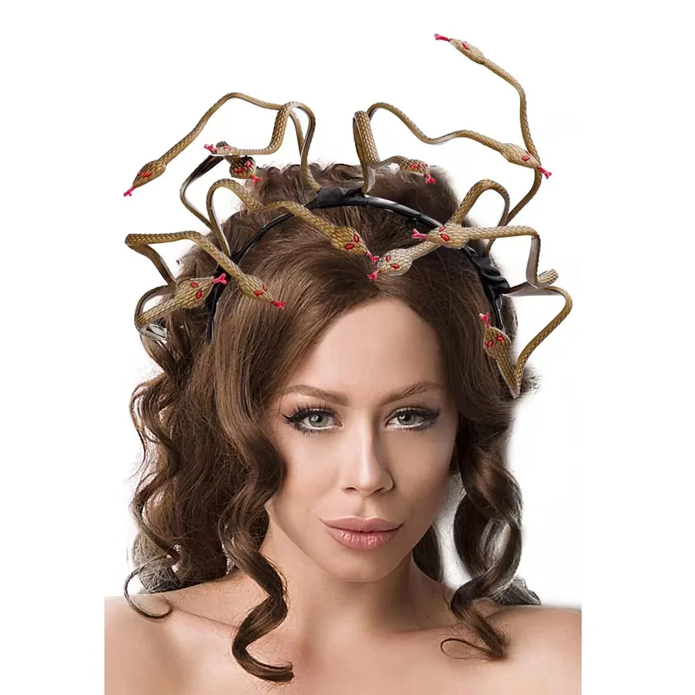 

Halloween Vintage Snake Headdress Medusa Snake Costume Headband Carnival Stage Props Headdress Halloween Role Play Party Supplie