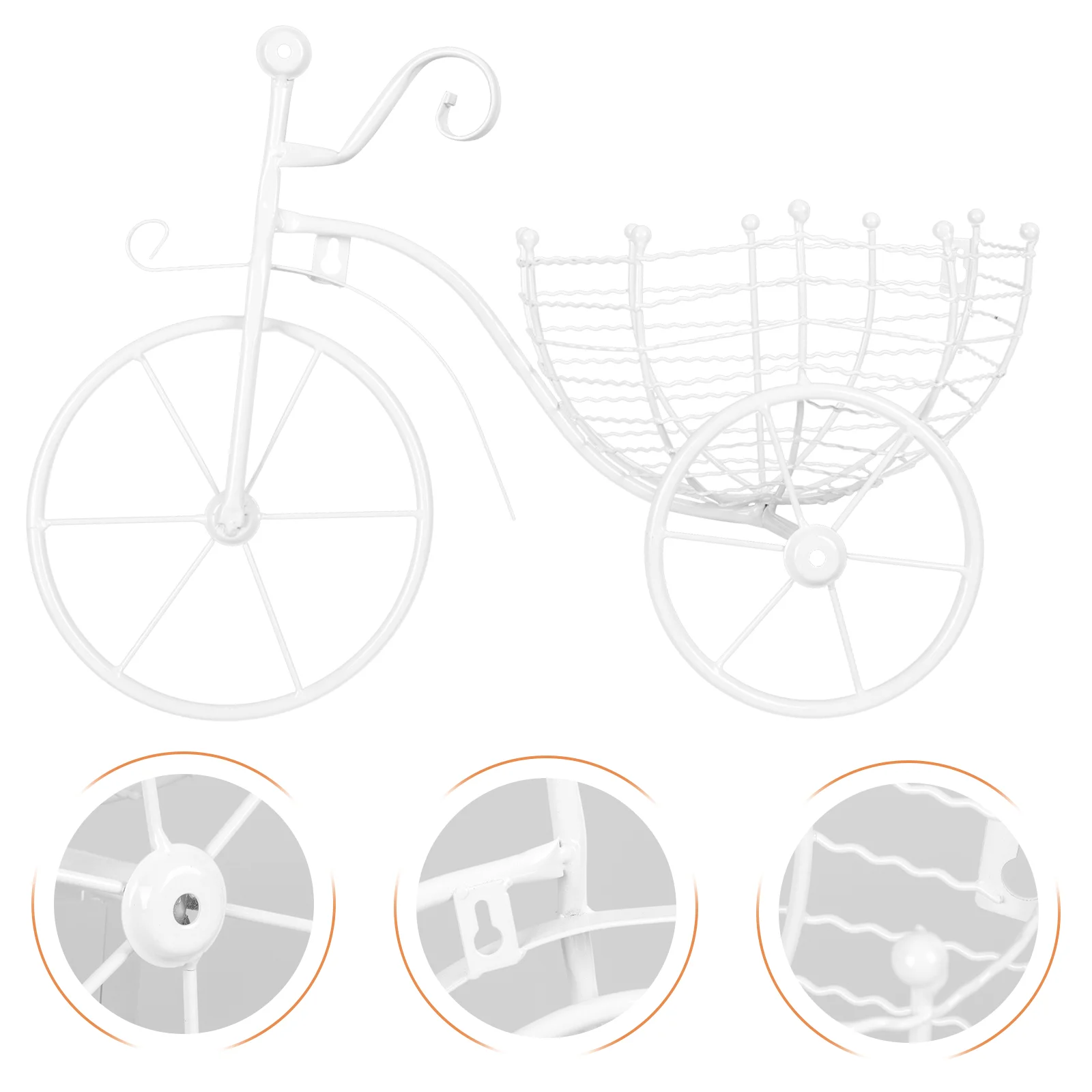 

Planterflower Holder Pot Stand Wall Mounted Bike Metal Vintage Arrangement Rack Succulent Cycle Basket Planters Indoor Hanging