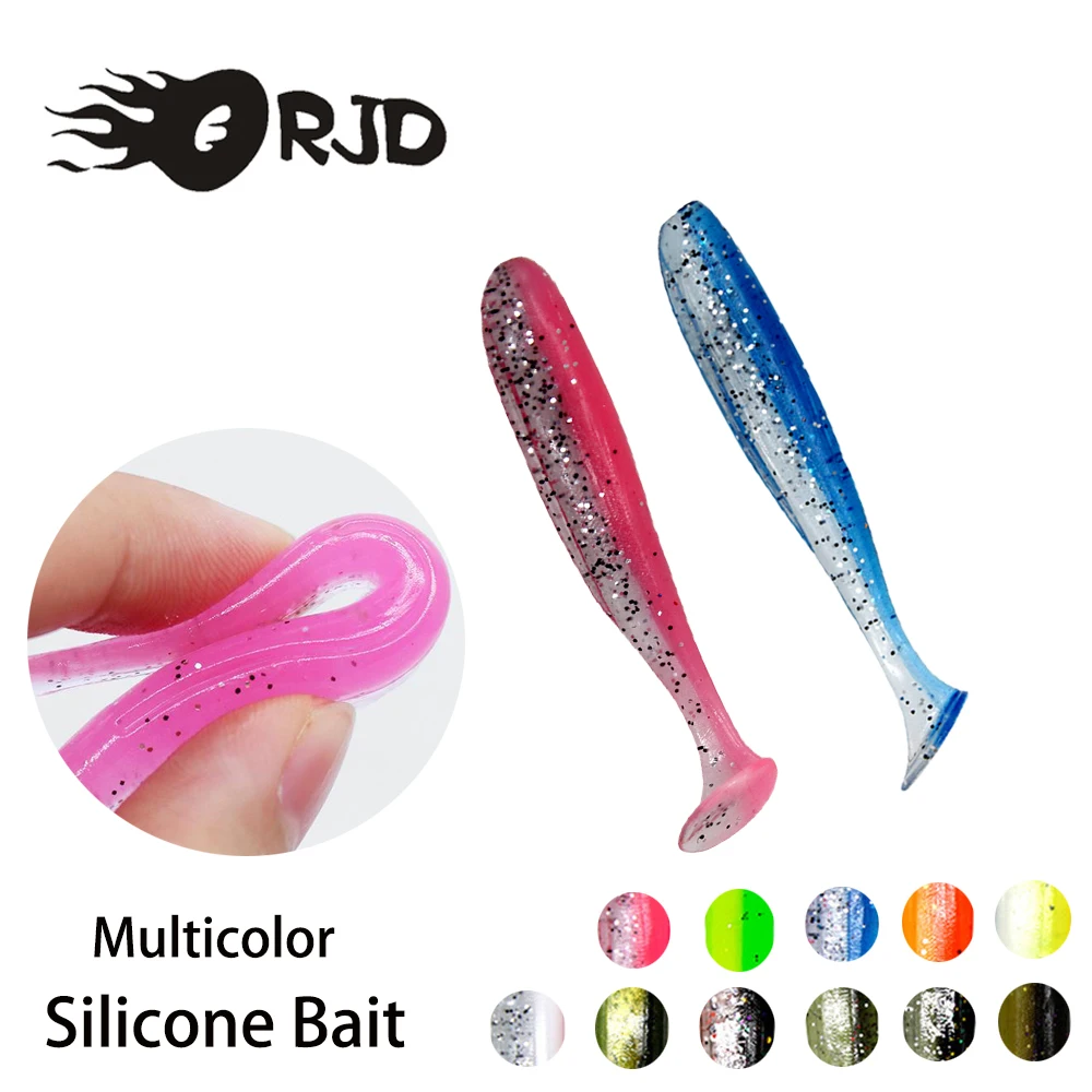 

ORJD Soft Fishing Lures 55mm 63mm 70mm 120mm Wobblers Tail Worm Silicone Artificial Jigging Bait Bass Fishing Track Accessories