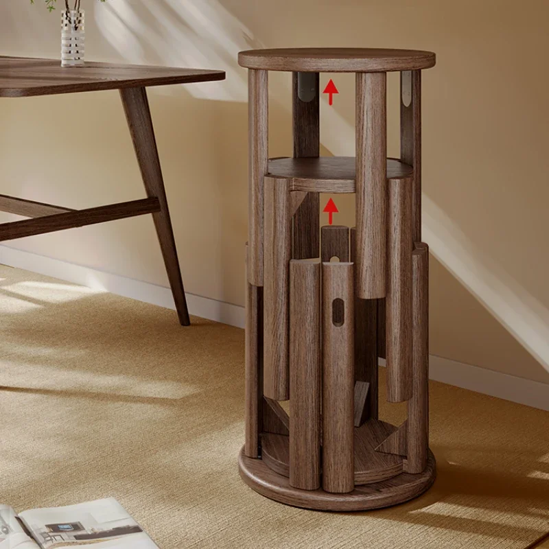 Круглый стул из массива дерева резиновый деревянный журнальный столик