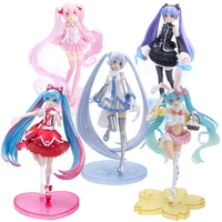 cartoon anime long hair girl singer figure kawaii singer various shapes sitting in chair pvc action collectible model toy girl