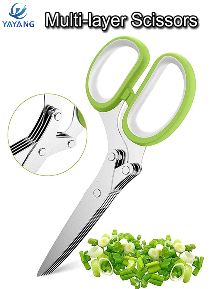 

Многослойный Нож Для Резки Лука, кухонные ножницы, нож для резки лука, нож для резки, ножницы для специй из морских водорослей, кухонные аксе...