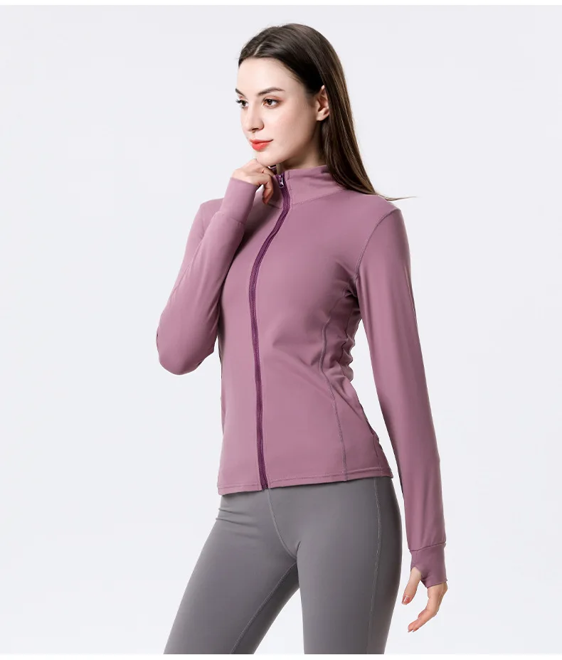 

2021 Autumn and Winter New Yoga Clothes Long Sleeve Running Fitness Simple Slim Stretch Quick-drying Yoga Clothes Zipper Jacket