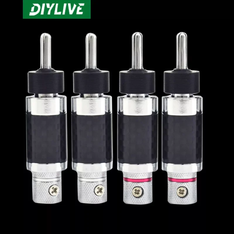 

NEW2023 Guhe Furutech pure copper carbon fiber plated guy Y plug banana plug speaker amplifier with locking plug