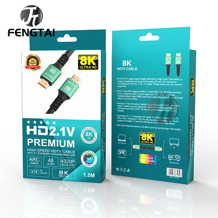 FENGTAI HDMI-совместимый кабель видеокабели 8K HDMI-совместимый к HDMI-кабелю позолоченный 3D 1080P для монитора ТВ компьютера 10 м 15 м
