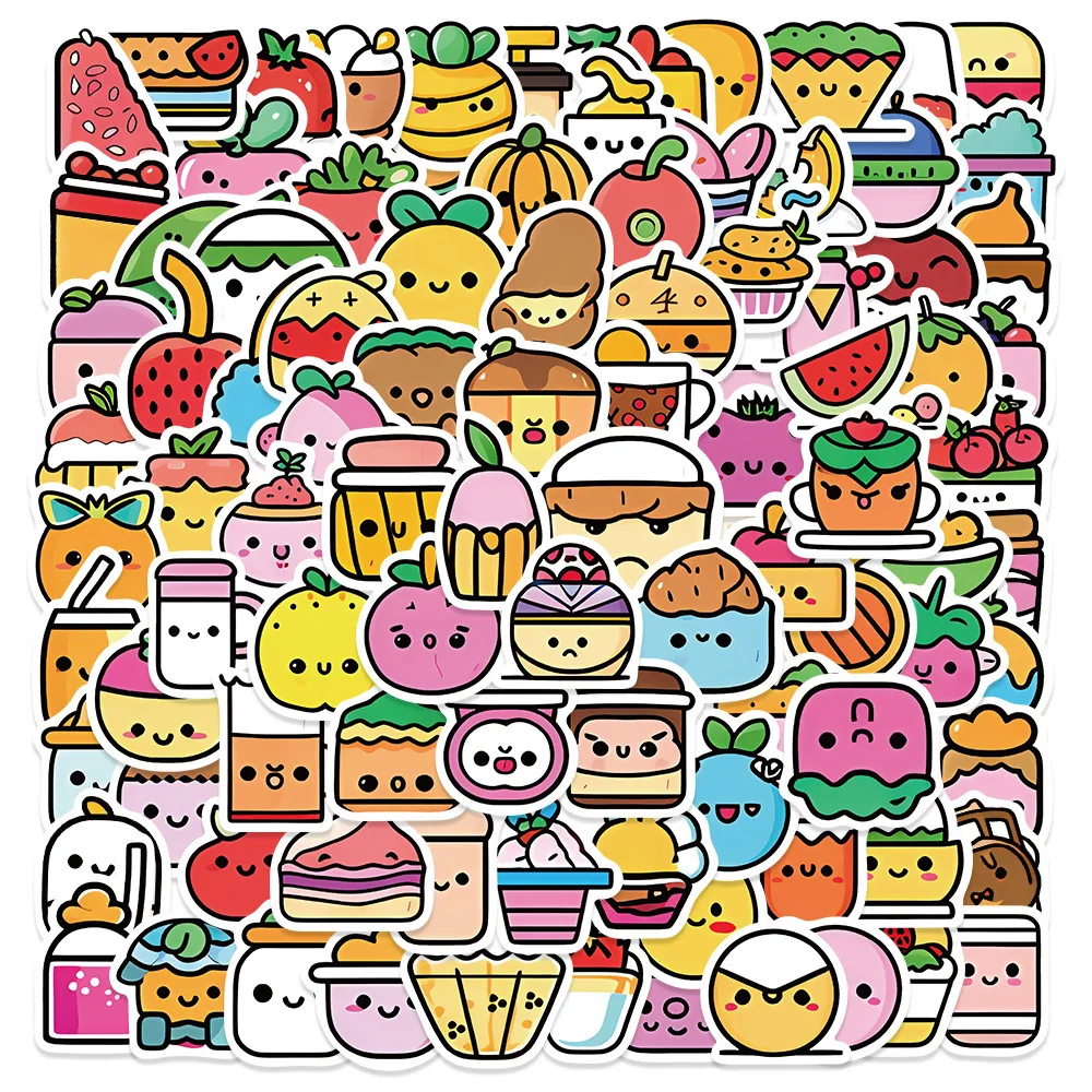 

100pcs/Pack Cute Cartoon Food Mini Stickers for Scrapbooking Notebook Laptop Decoraction For Children Stationery School Supplies