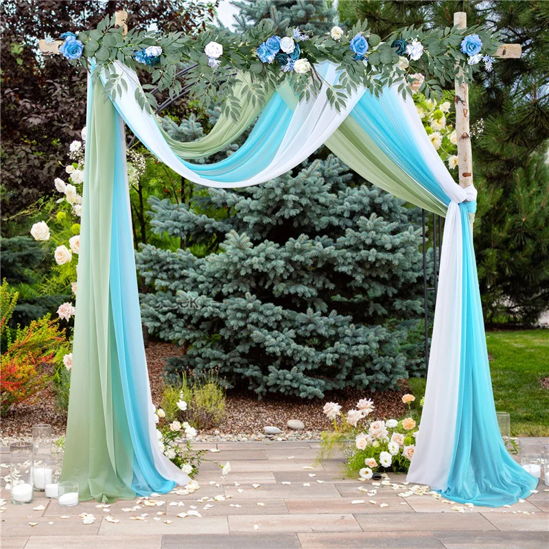 70*600cm Wedding Decoration Arch Drape Fabric Sheer Tulle Curtain Draping Backdrop Party Supplies Home Drapery Decor Yarn