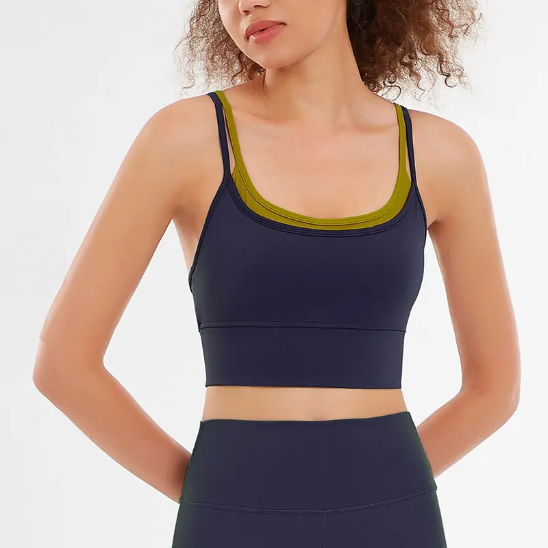 

Привлекательный женский спортивный бюстгальтер, ударопрочный Топ для фитнеса, тренировочное нижнее белье для тренажерного зала, высокопро...