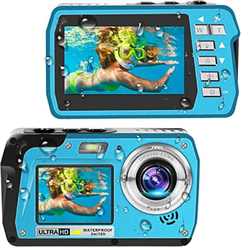

2.7inch TFT Digital Camera Waterproof 48MP/56MP 2.7K/4K 1080P Double Screen 16x Digital Zoom Camcorder HD468 Underwater Camera