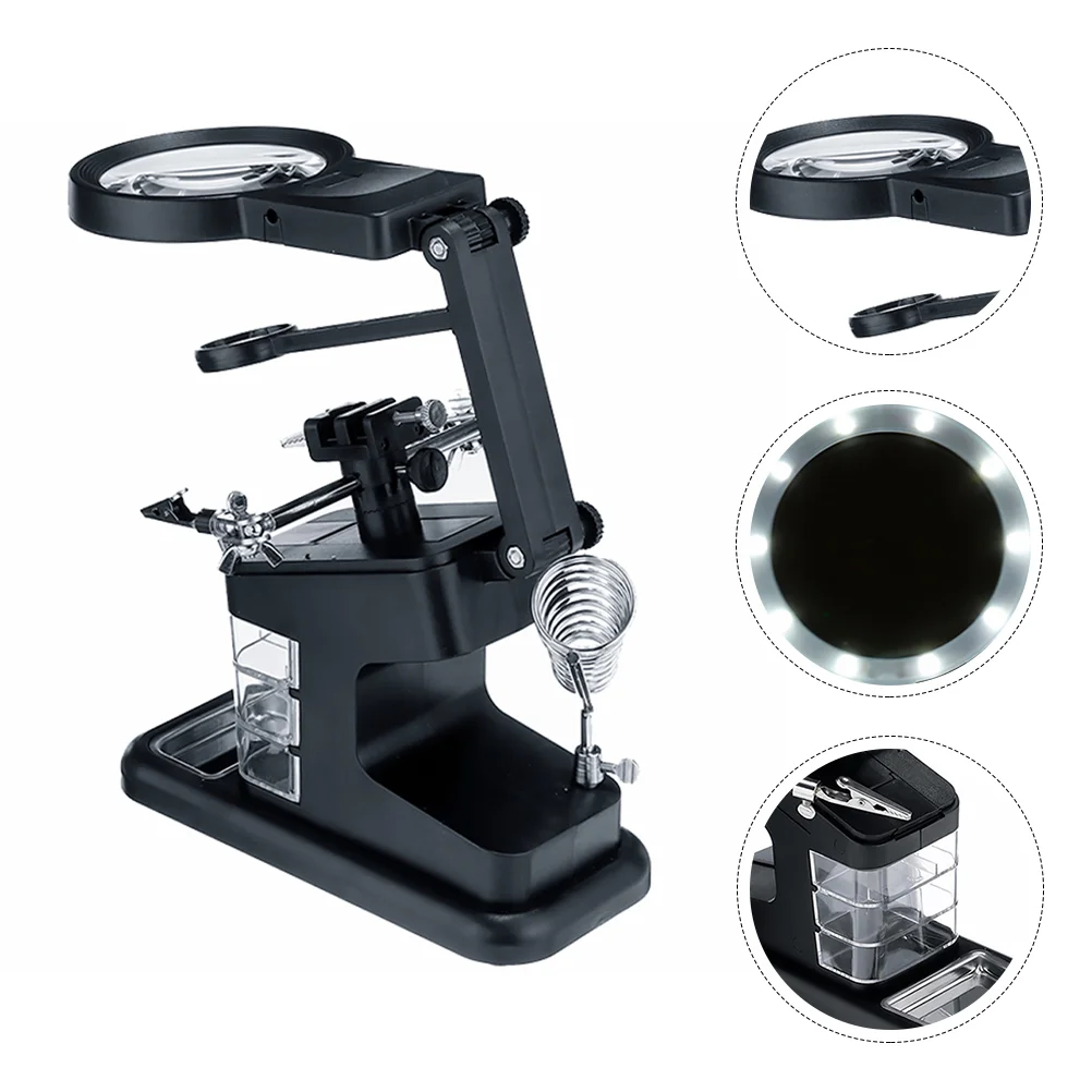 

LED Light Helping Hands Magnifier Station 3X 4 5X 25X Magnifier Soldering Station Magnifying Glass Stand Soldering Stand Rework