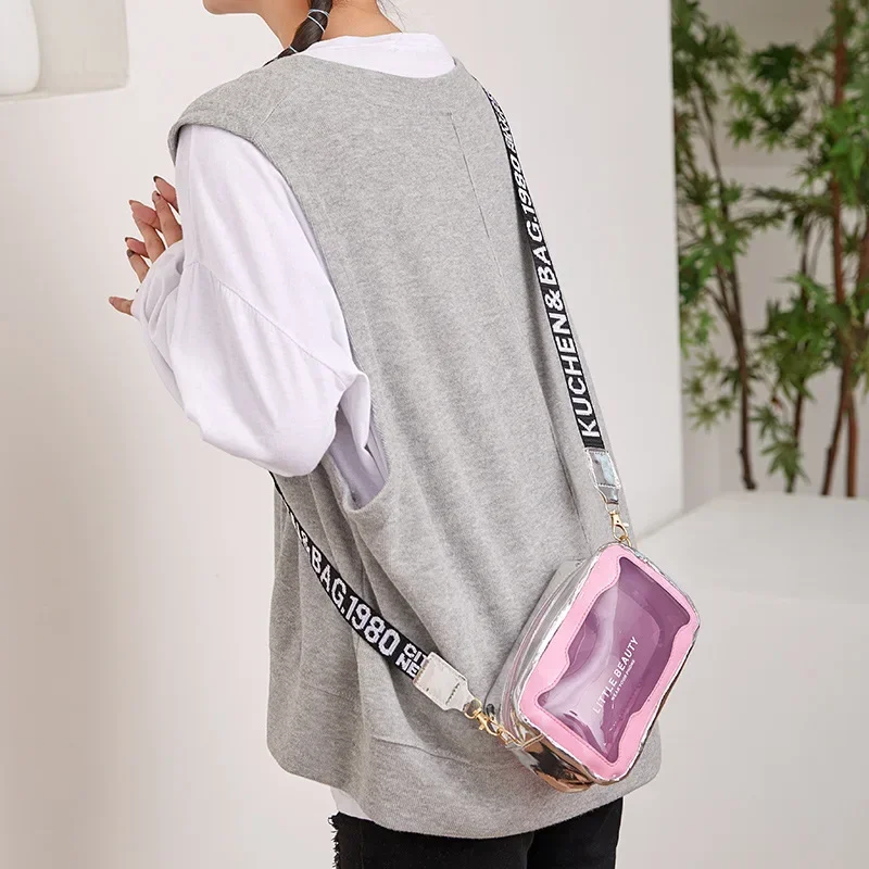 Модная тенденция женская сумка на плечо летняя прозрачная желейная маленькая