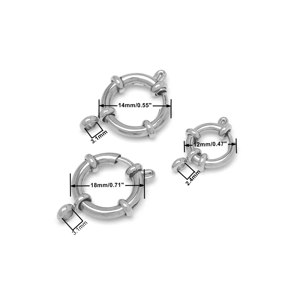 3 шт./лот матросские застежки из нержавеющей стали подходят для шармов браслетов