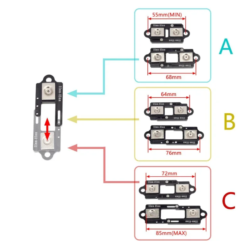 4 шт. регулируемая магнитная колонка для крепления на корпусе 55-85 мм 1/10 RC Crawler TRX4 TRX6