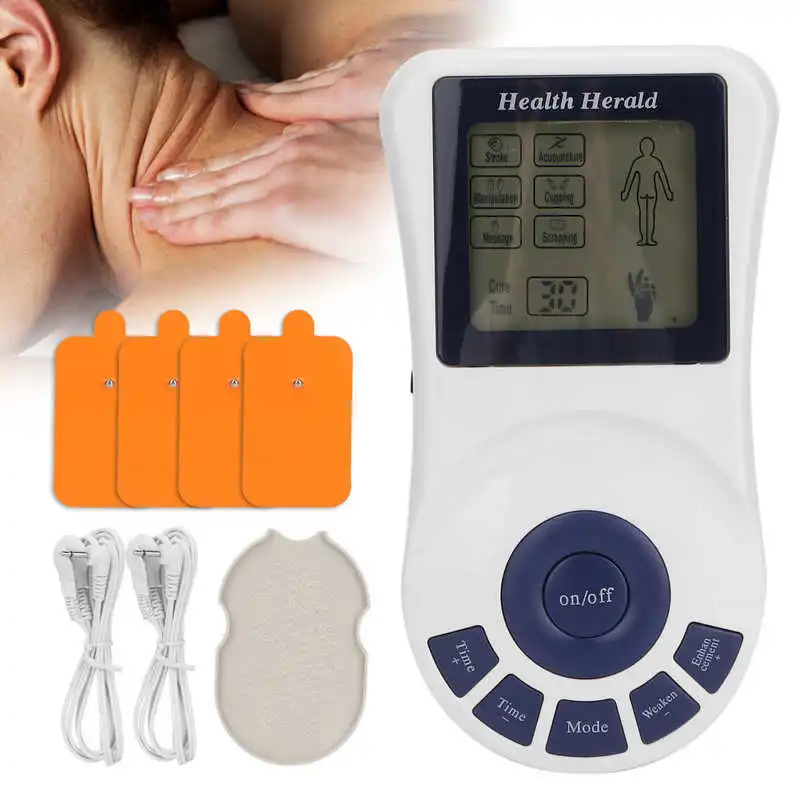 

Electric TENS Unit Digital Therapy Machine Electrodes Massage Device EMS Muscle Stimulator Pulse Massager with Electrodes Pads