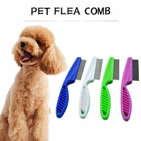 pet items stripping dog pet flea removal combs stainless steel needle dense tooth comb multicolor plastic lice for cat dog goods