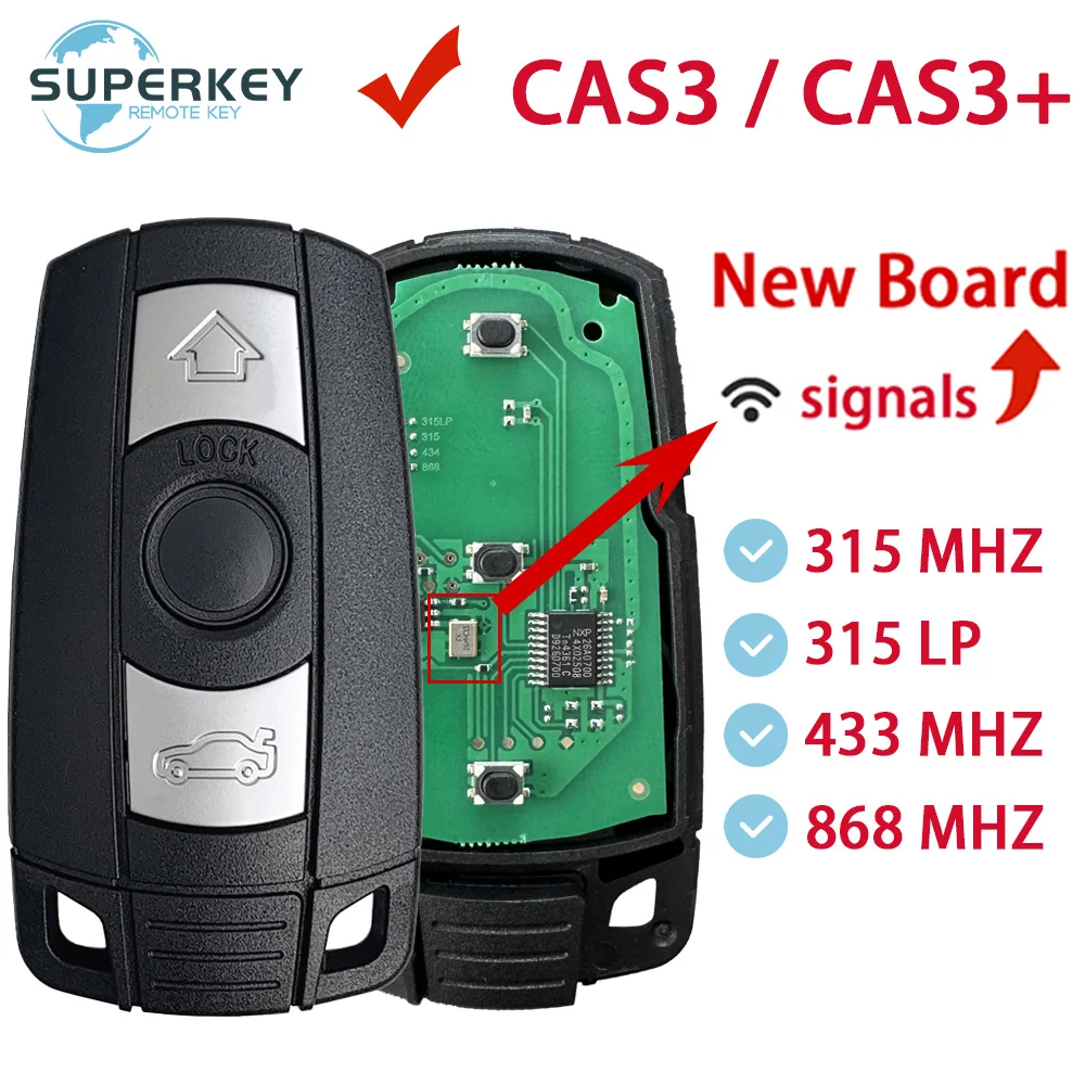 

315/433/868 МГц для BMW 1/3/5/7 серии E60 E70 E90 2006-2012 CAS3 CAS3 + удаленный ключ автомобиля YKR55WK49127 KR55WK49123 KR55WK49186