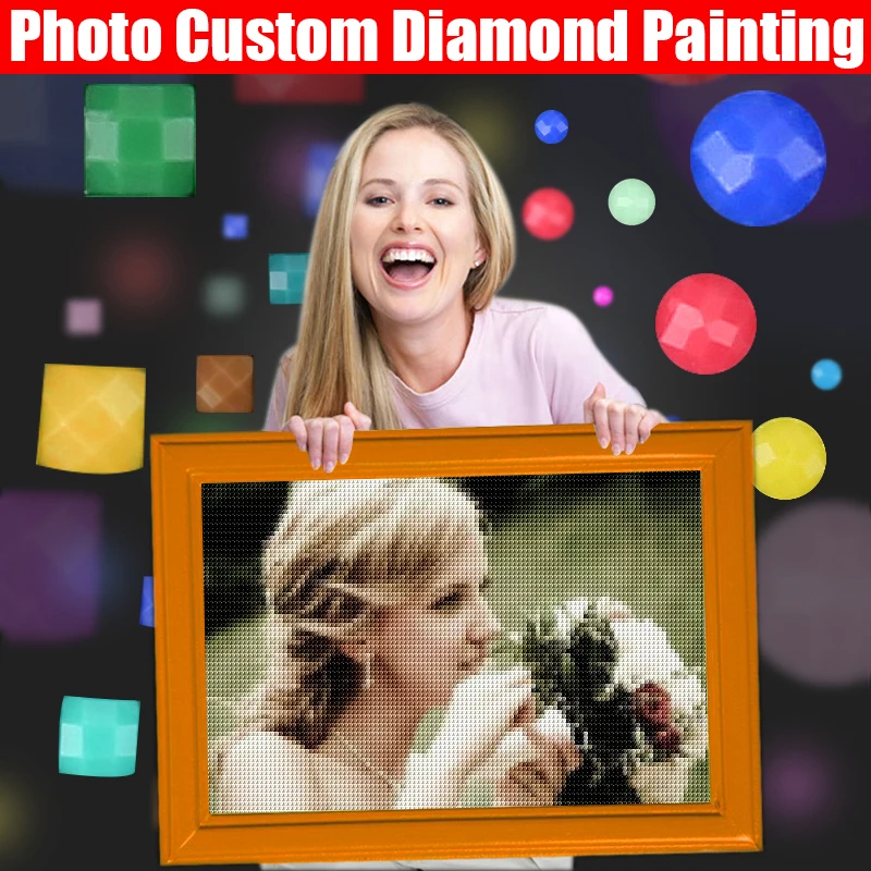 

Diamond Painting Photo Custom 5D Diamond Embroidery DIY Picture of Rhinestones 3D Cross Stitch Kit Wedding Home Decor