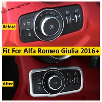 abs head lamp light switch headlight adjustment knob panel control cover trim car accessories for alfa romeo giulia 2016 2020