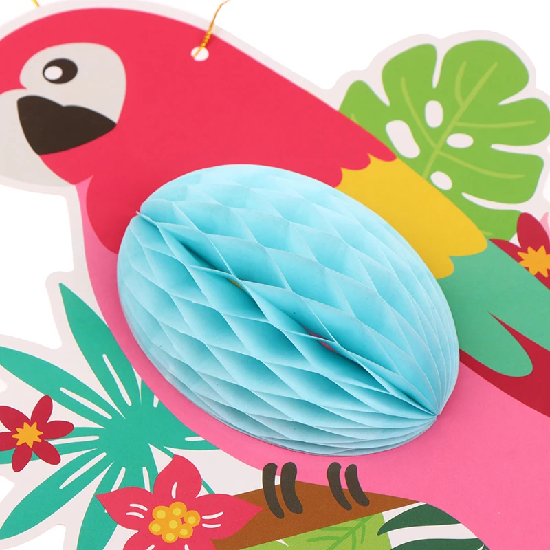 3 шт. тропические бумажные попугаи в виде сот |