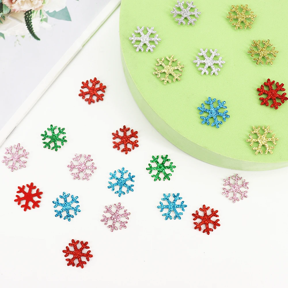 50 шт. 2 см блестящие снегоступы блестящие вырезанные искусственные нетканые конфетти DIY головные уборы Рождественская елка носки подарочная коробка