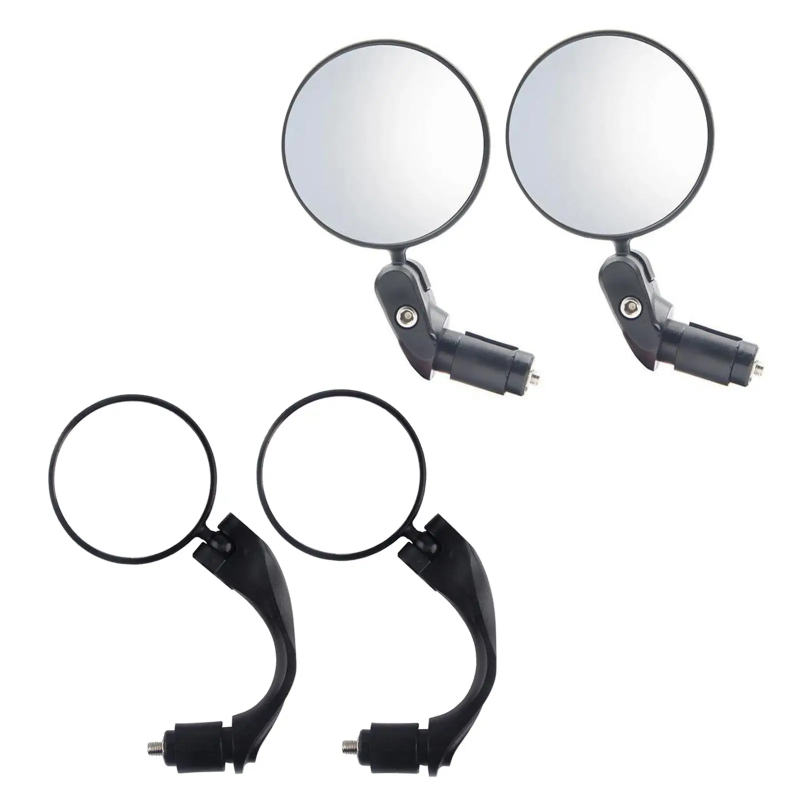2 Pieces 18-22mm Handlebar Bike Rearview Mirror Wide-Angle Adjustable Angle Electrical Bikes Reflector Bicycle Rear View |