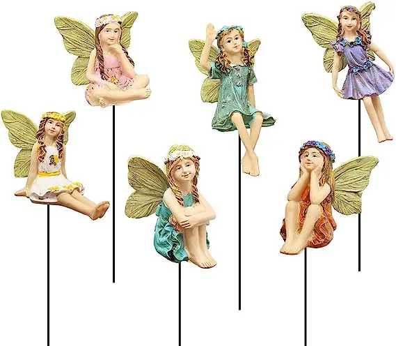 

Fairy Garden Vintage Resin Fairy Statue Outdoor Garden Patio Lawn supplies Home decor 6-piece set fairy garden miniatures