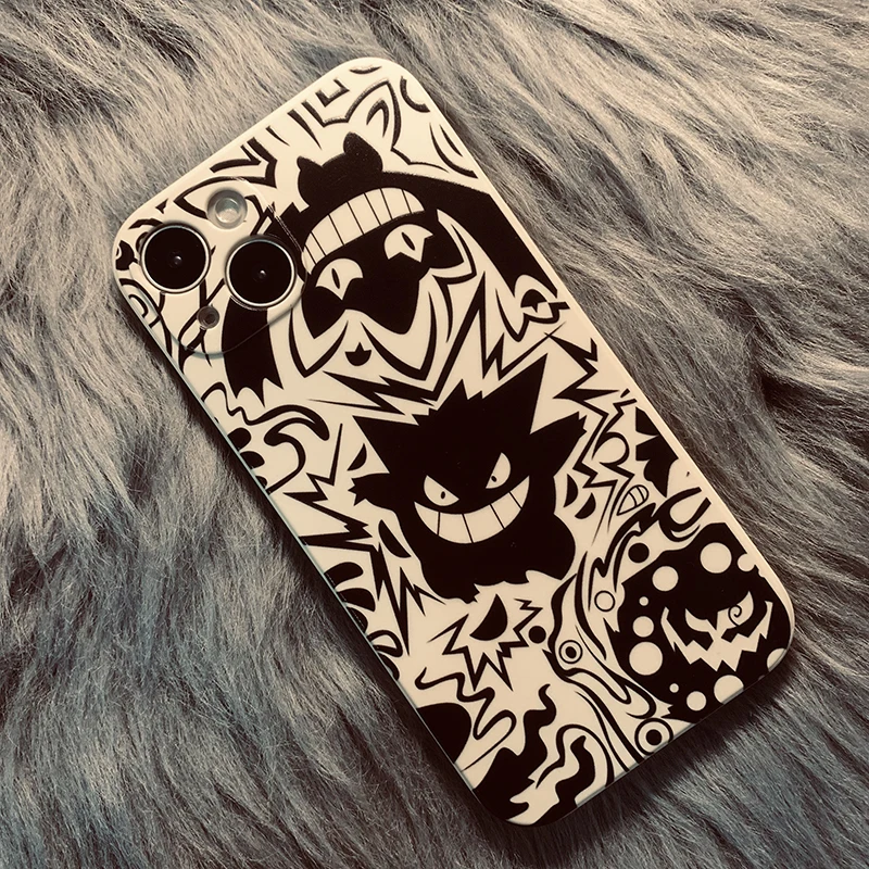 Pokemon Gengar Cartoon Phone Case For iPhone 11 12 13 14 Pro MAX X XR XS Max 6 7 8 Plus SE 2020 Soft TPU Back Cover Cute Anime