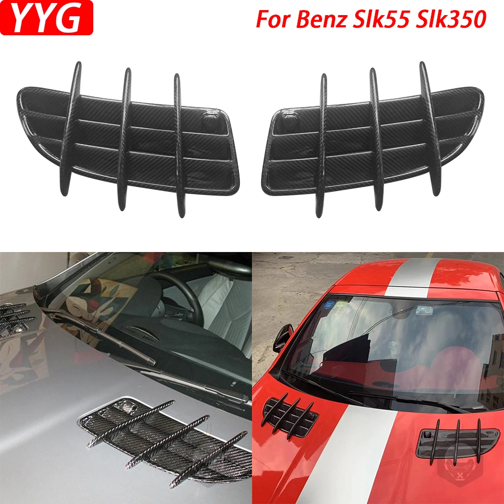 

Для Mercedes-Benz SLK55 SLK350 R171 2005-2010 сухая замена углеродного волокна капот скобки вентиляционные отверстия чехол для автомобиля