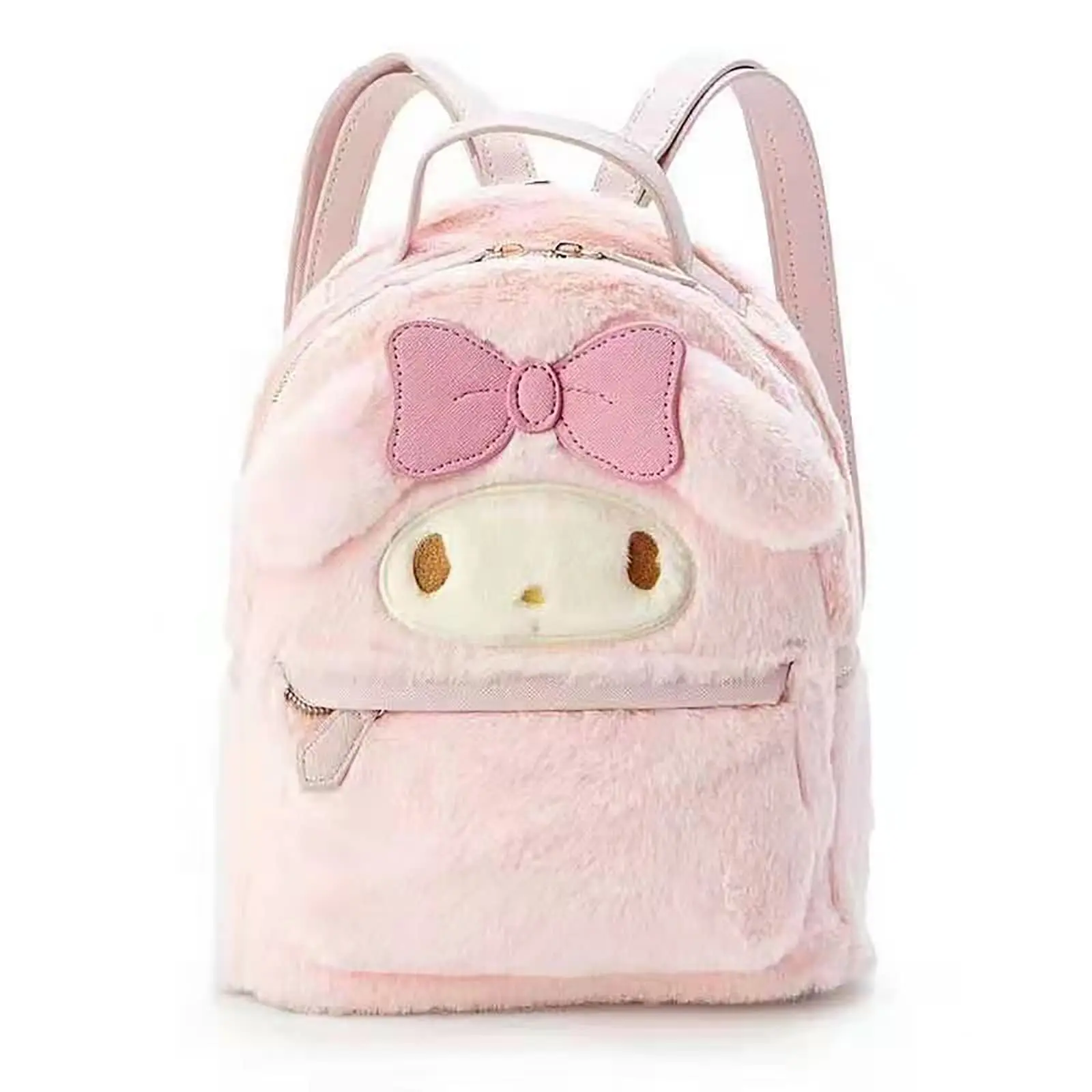 

Sanrio Cute Plush Backpacks My Melody Cinnamoroll Multifunction Womens Shoulder Bag Outdoor Casual Adult Schoolbag Student Bag