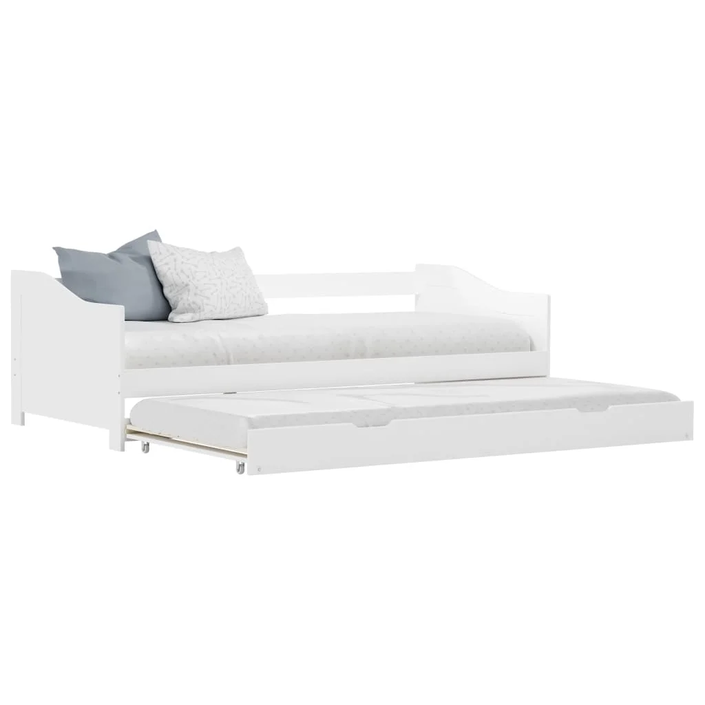

Pull-out Sofa Bed Frame, Pinewood Bed ,Bedroom Furniture White 90x200 cm