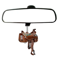 saddle acrylic pendant for car saddle car hangings ornaments western horse saddle hangings ornament car interior decor rear view