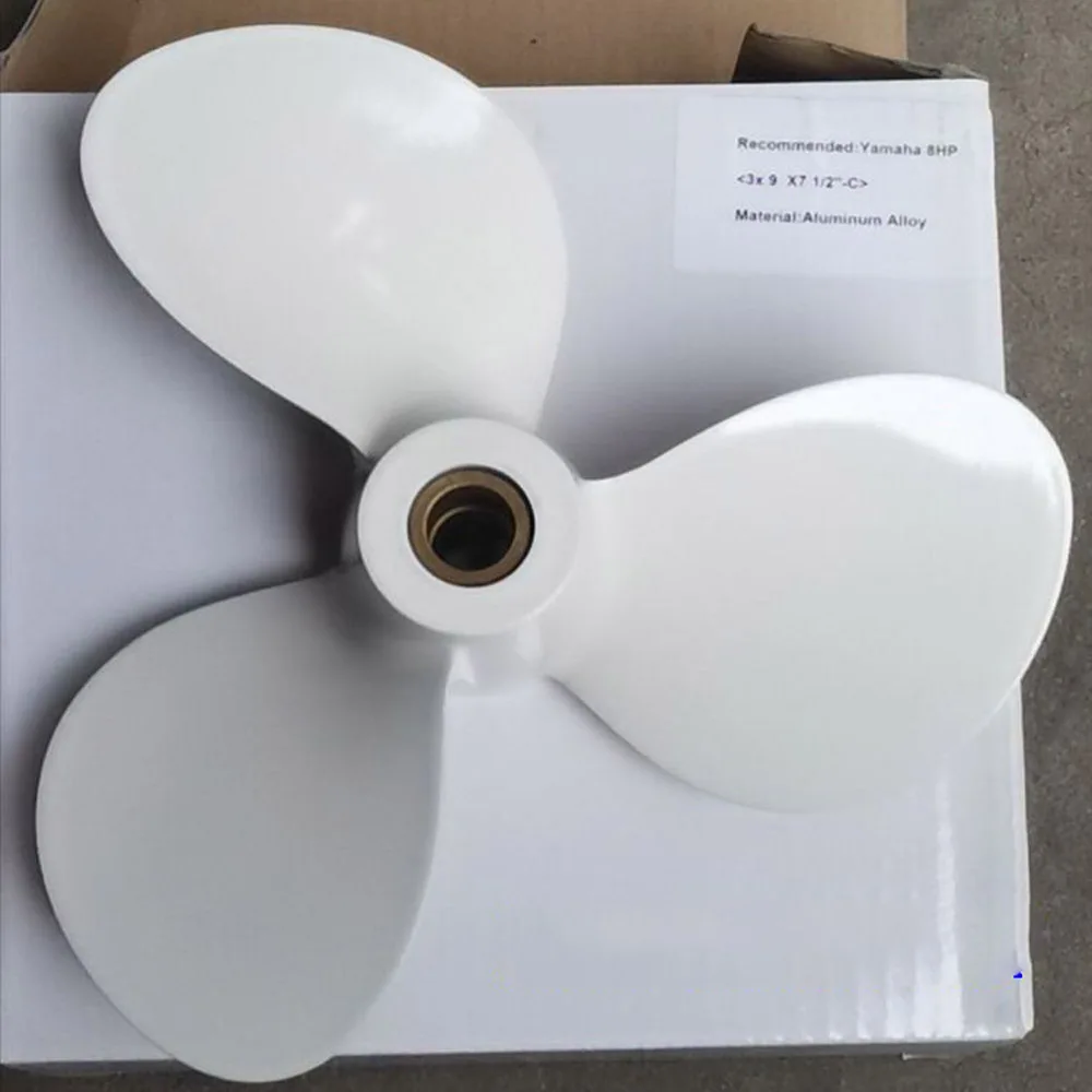 Бесплатная доставка Алюминиевый винт для запасных частей бензиновых двигателей Yamaha 2-х тактных 8-9.8 л.с. - 9x7.5C.