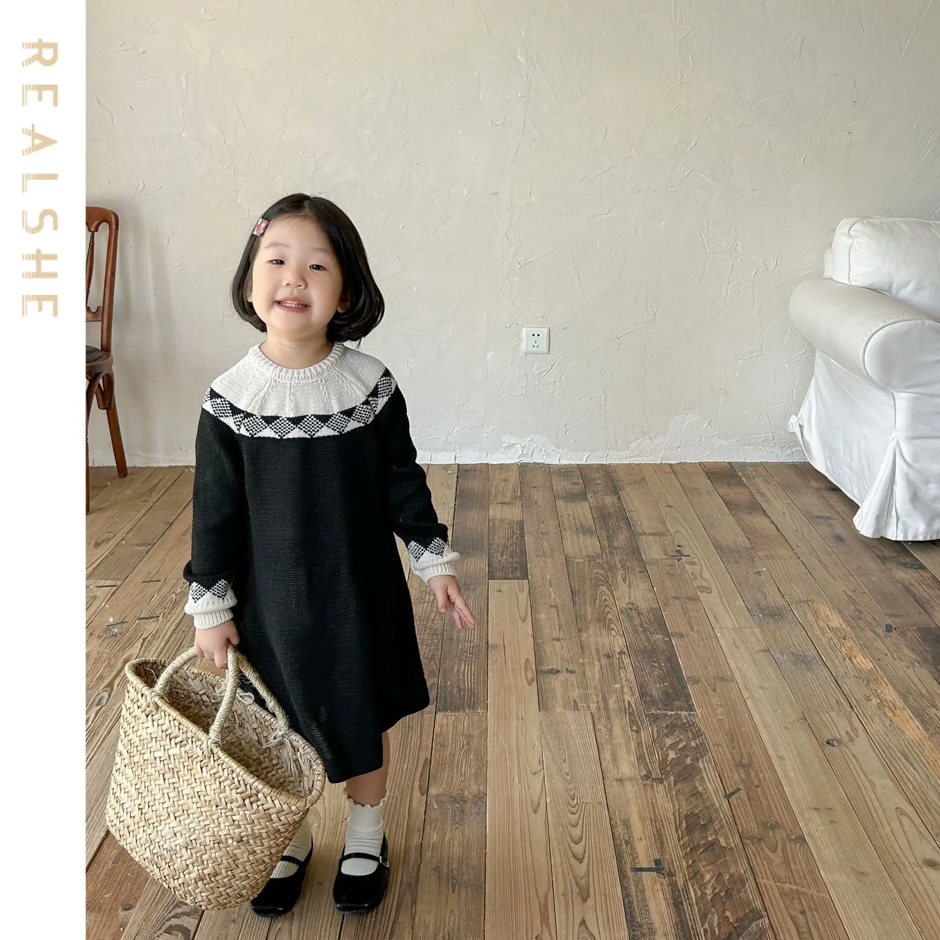 

Casual Girls Dress 2023 New Autumn Winter Girl Dresses Long Sleeve Knitting Dress Toddler Tutu Baby Kids Clothing Girl