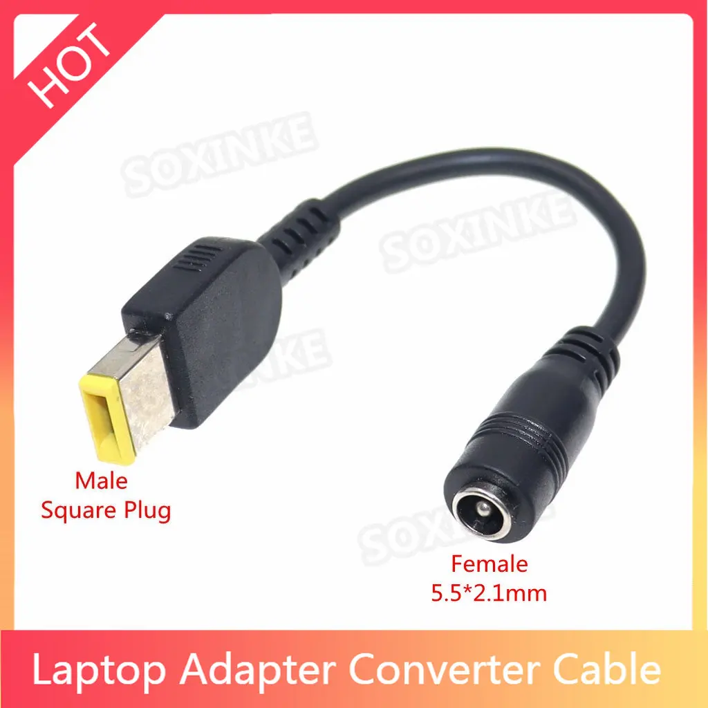Cable Square Plug To 4.5*3.0mm 5.5*2.1mm 7.4*5.0 7.9*5.5mm Female Dc Power Charger Converter Cord For Lenovo Hp
